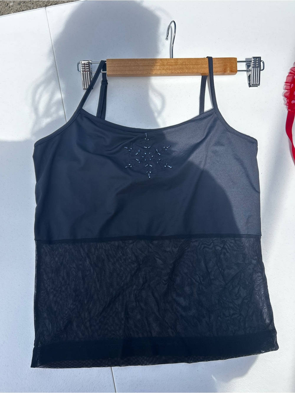 Vintage 90s esprit Black Beaded Mesh Cami Tank Top